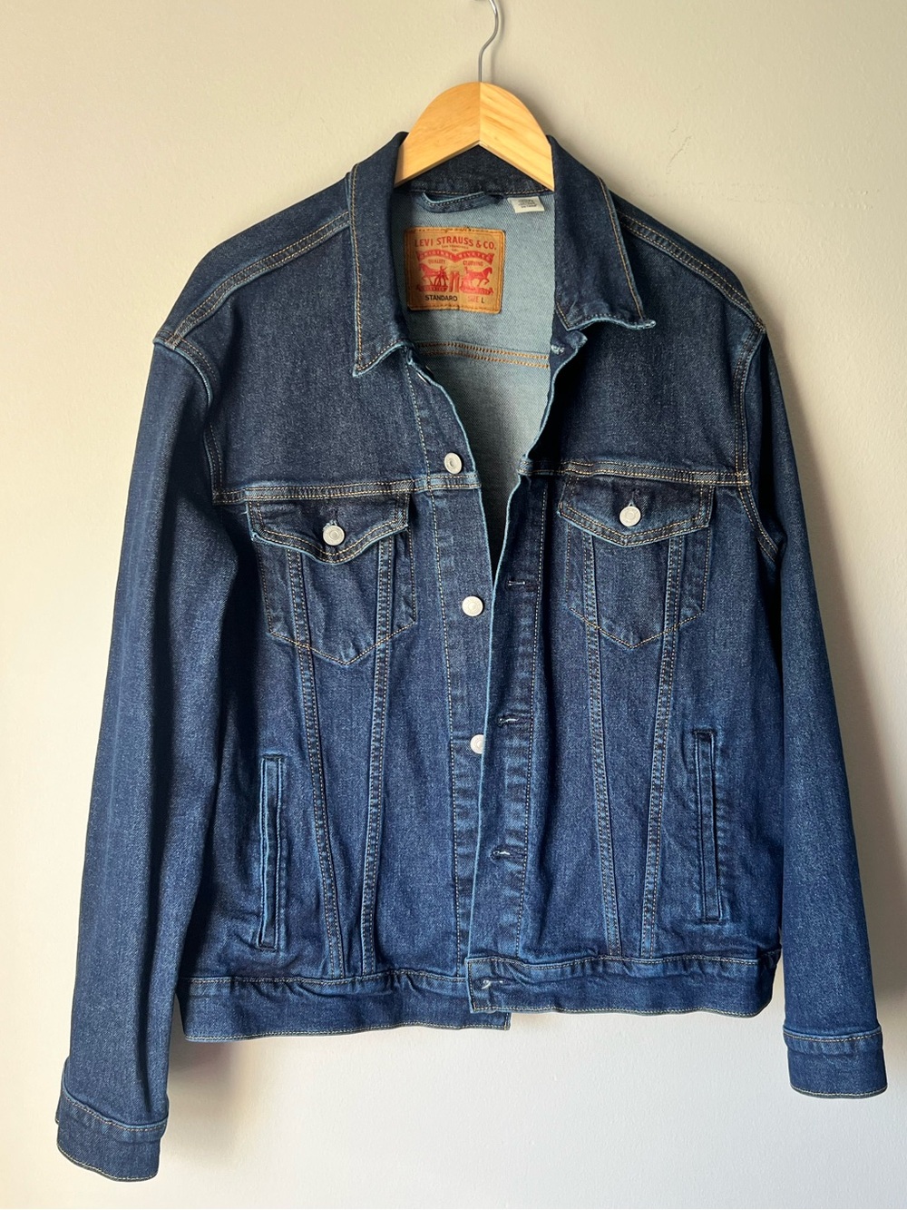 Levi's Men's Indigo Denim Trucker Jacket Size L PRE-OWNED